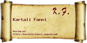 Kartali Fanni névjegykártya